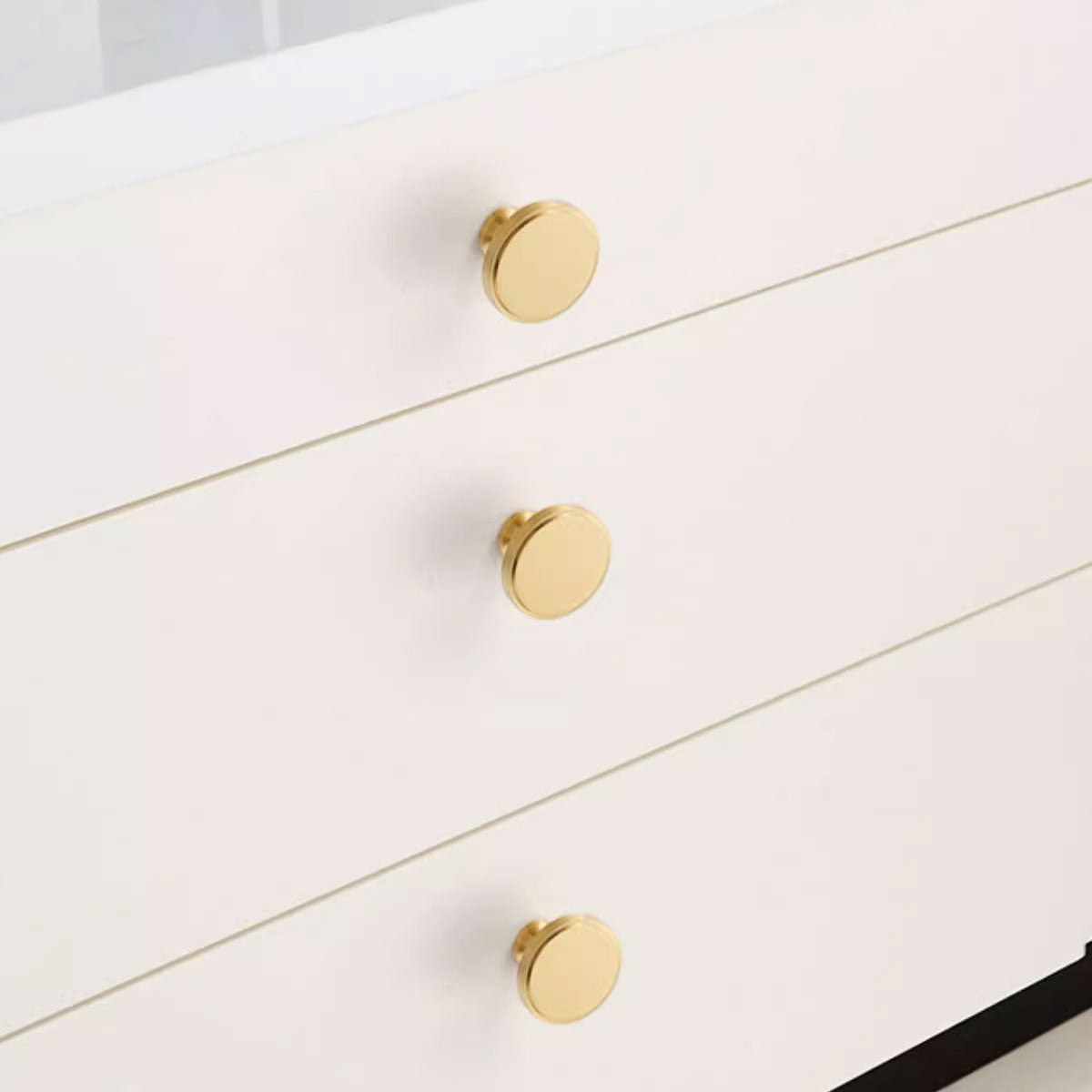 Gold Copper Round Cabinet Knob with Single-Hole Mount