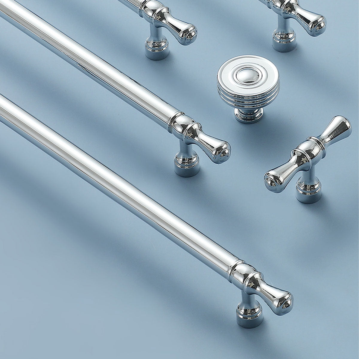 Silver Copper Cabinet Handle with Polished Finish 96–256mm