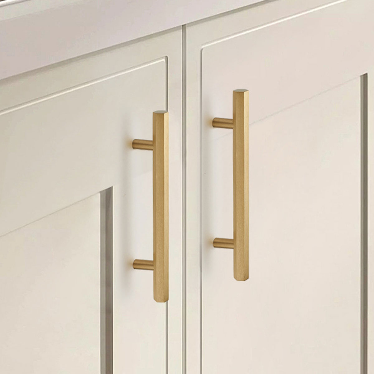 Hexagonal Gold Alloy Cabinet Handle with 64–224mm Options