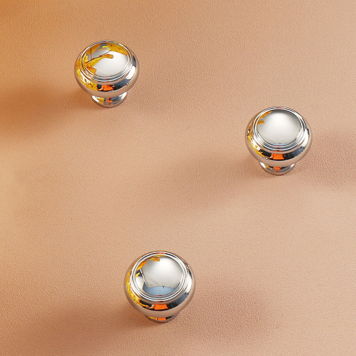 Bright Silver Copper Cabinet Knob Single-Hole