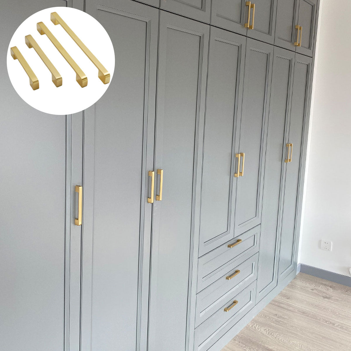 Gold All-Copper Cabinet Handle for Wardrobes