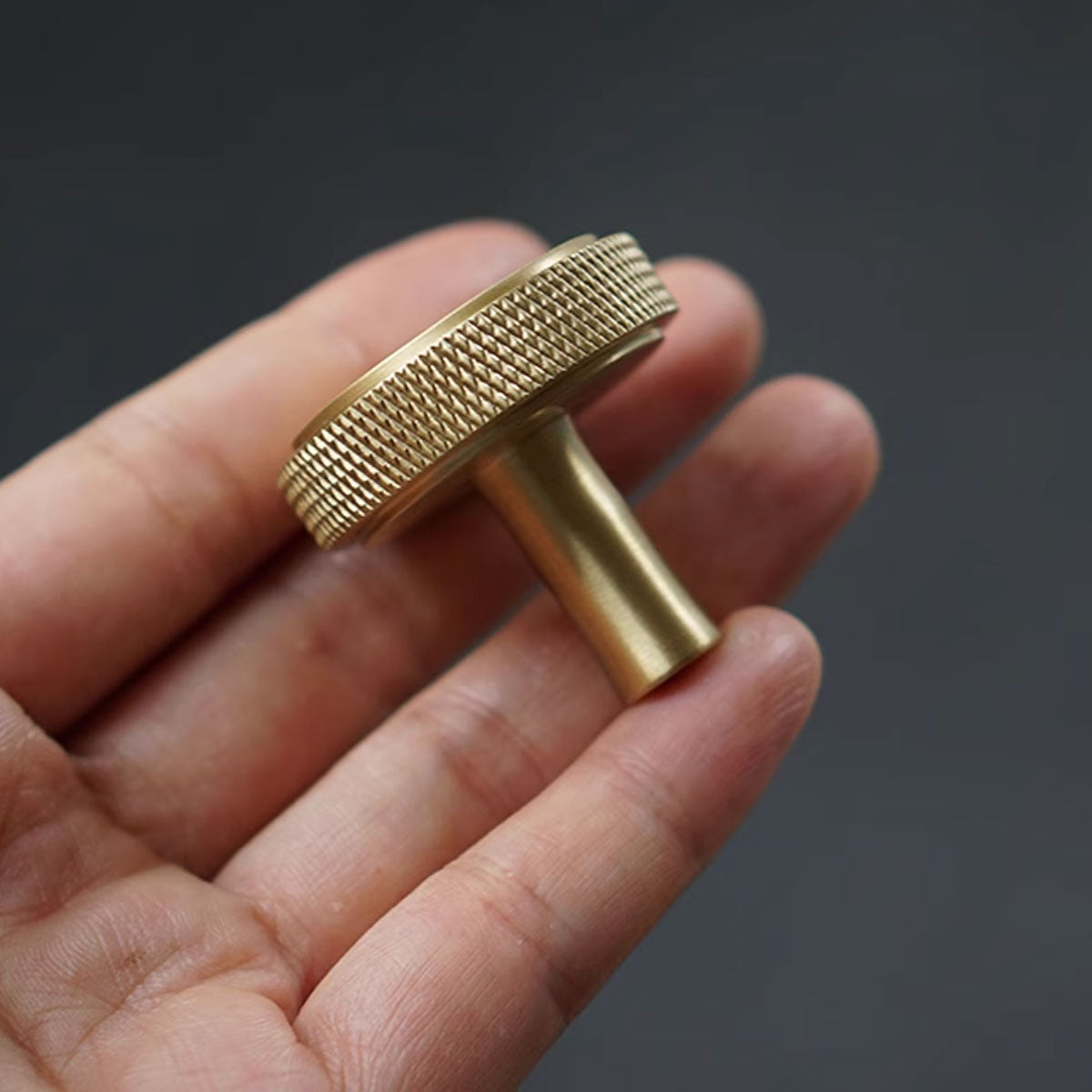 Knurled Solid Brass Handle with Round or Cylindrical Options