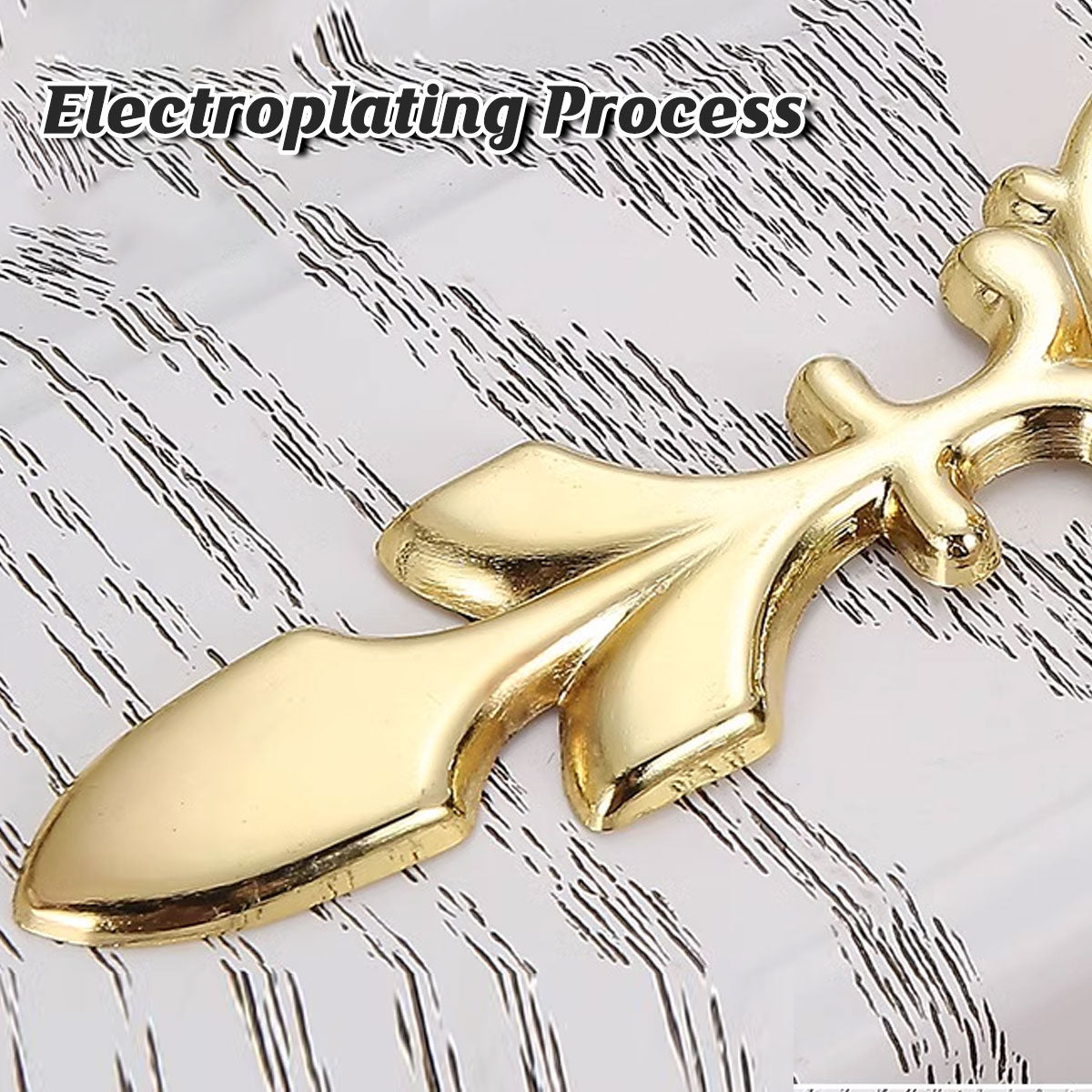 Gold Finish Copper Cabinet Handle with Carved Design