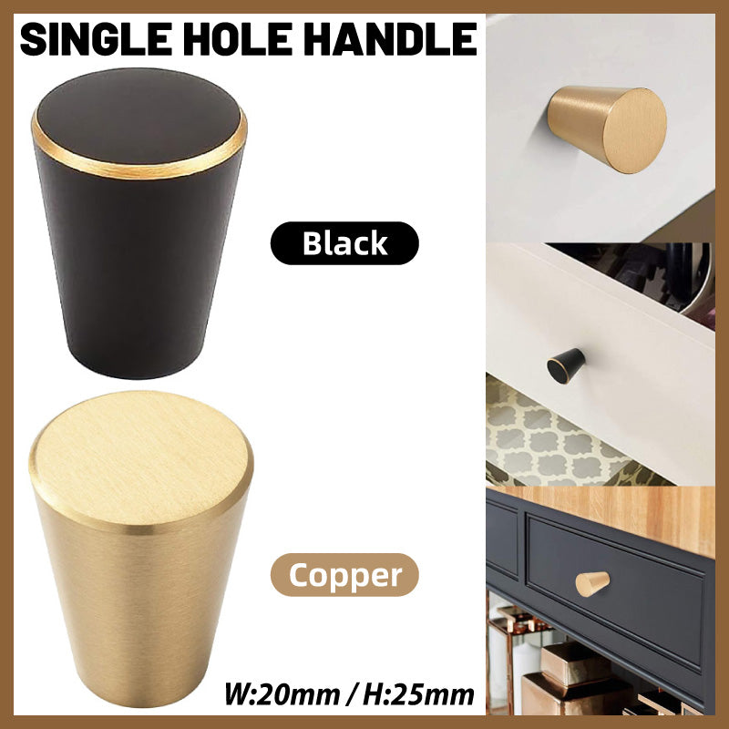 Single-Hole Copper Cabinet Handle with Seiko Coating