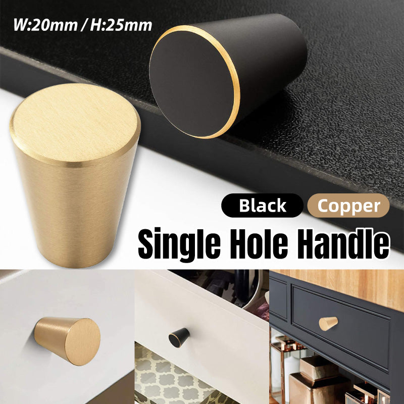 Single-Hole Copper Cabinet Handle with Seiko Coating