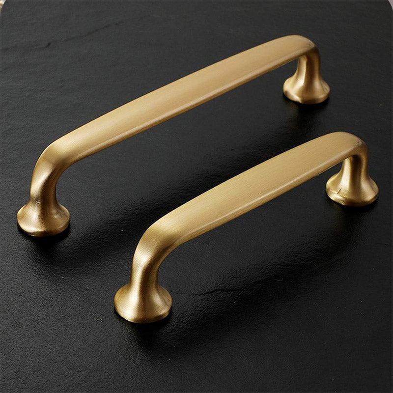 Solid Copper Cabinet Handle with Brushed Gold Finish