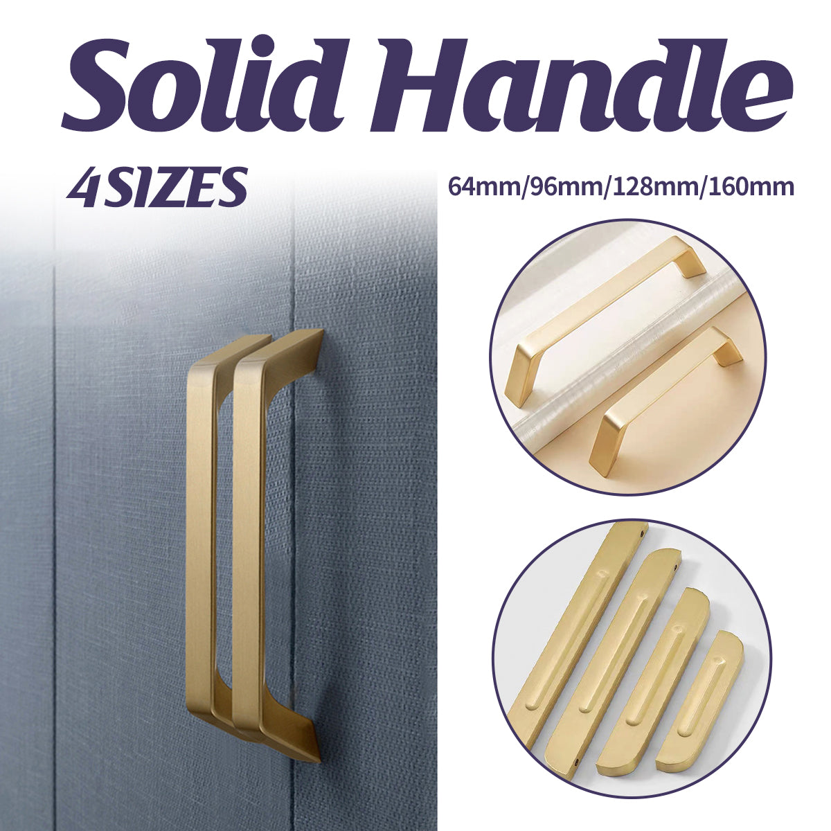 Solid Brass Cabinet Handles with Brushed Finish