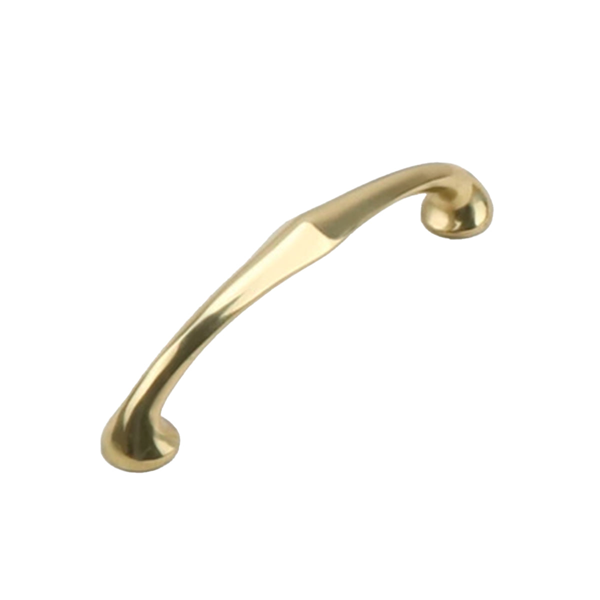 Solid Brass Cabinet Handle with Curved Grip
