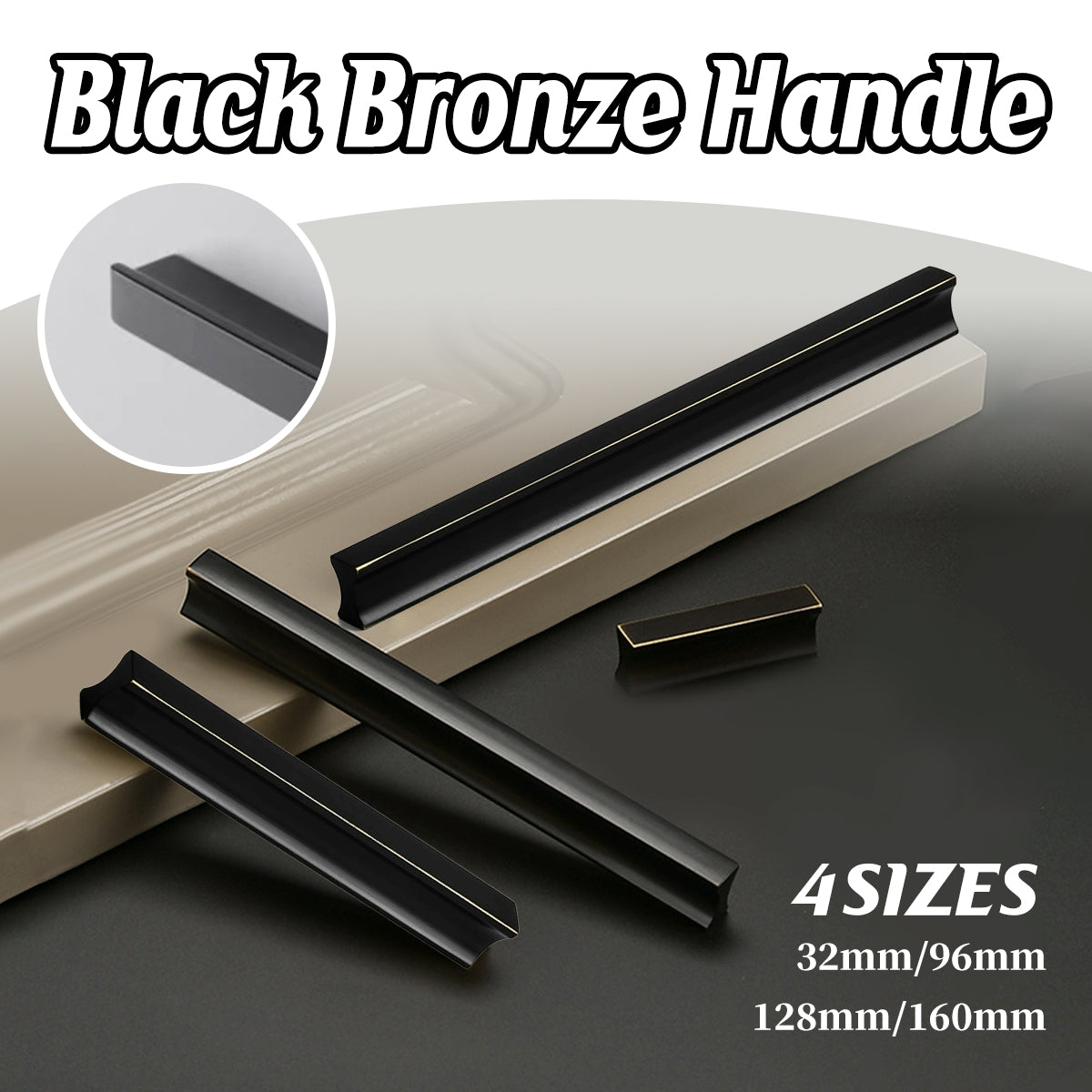 Pure Copper Cabinet Handle with Black Bronze Finish