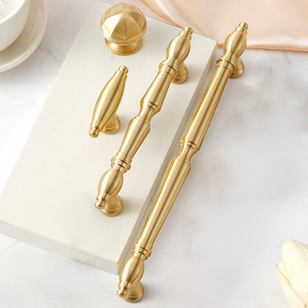 Brass Cabinet Pull Handle with Brushed Finish
