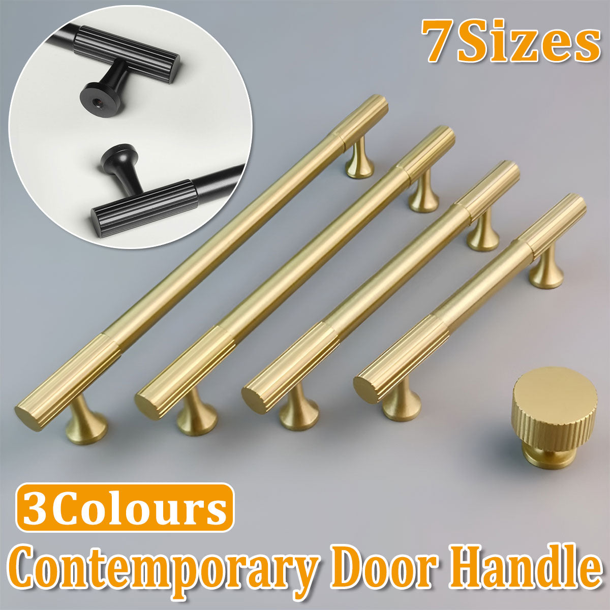 Vertical Grain Metal Cabinet Handles with Multiple Sizes