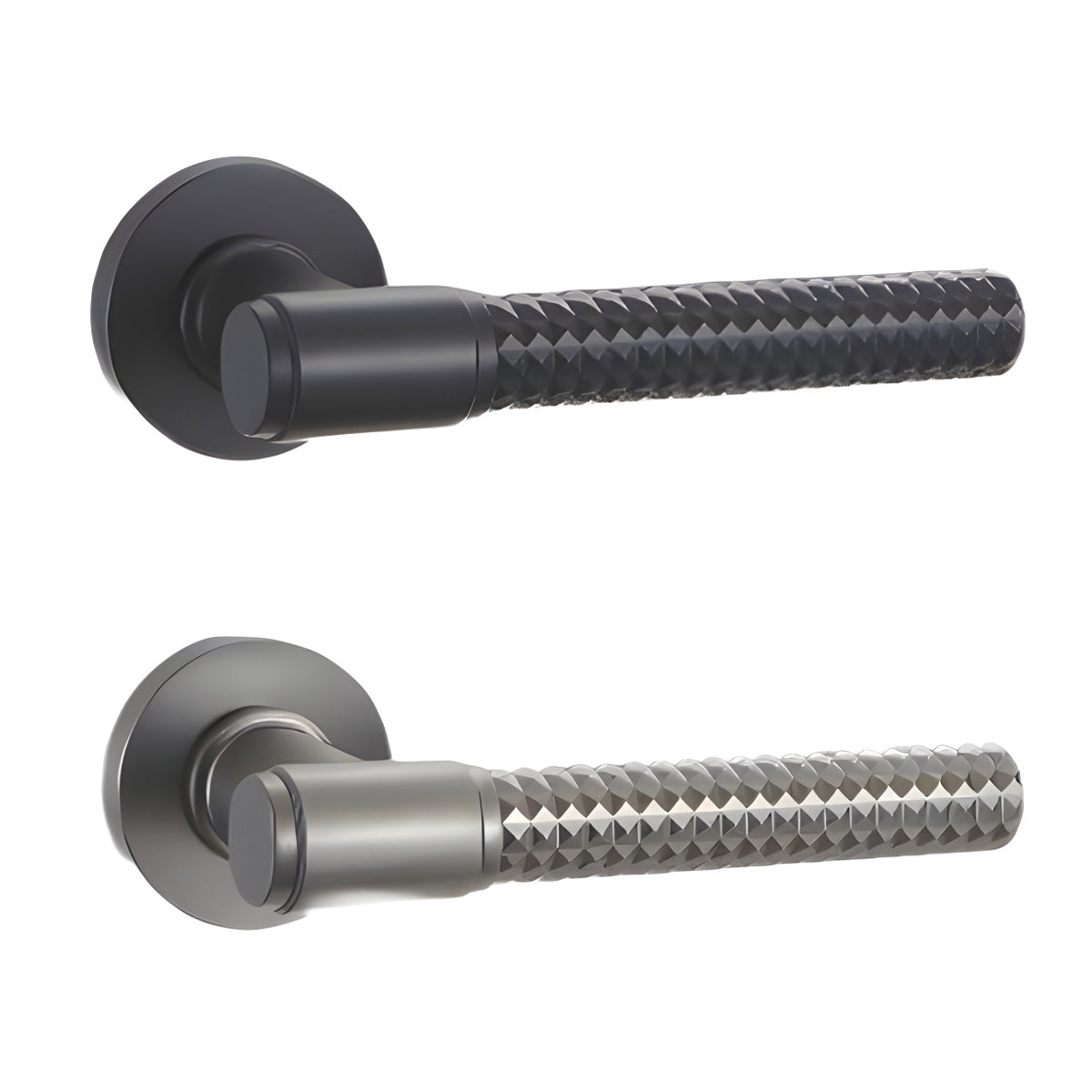 Knurled Interior Door Handle Set Zinc Alloy