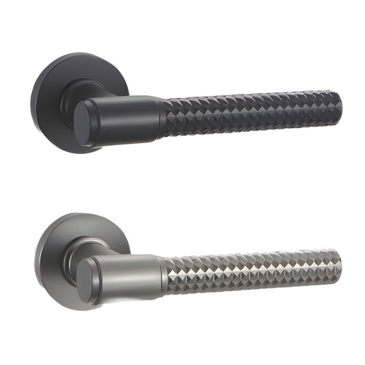 Knurled Interior Door Handle Set Zinc Alloy