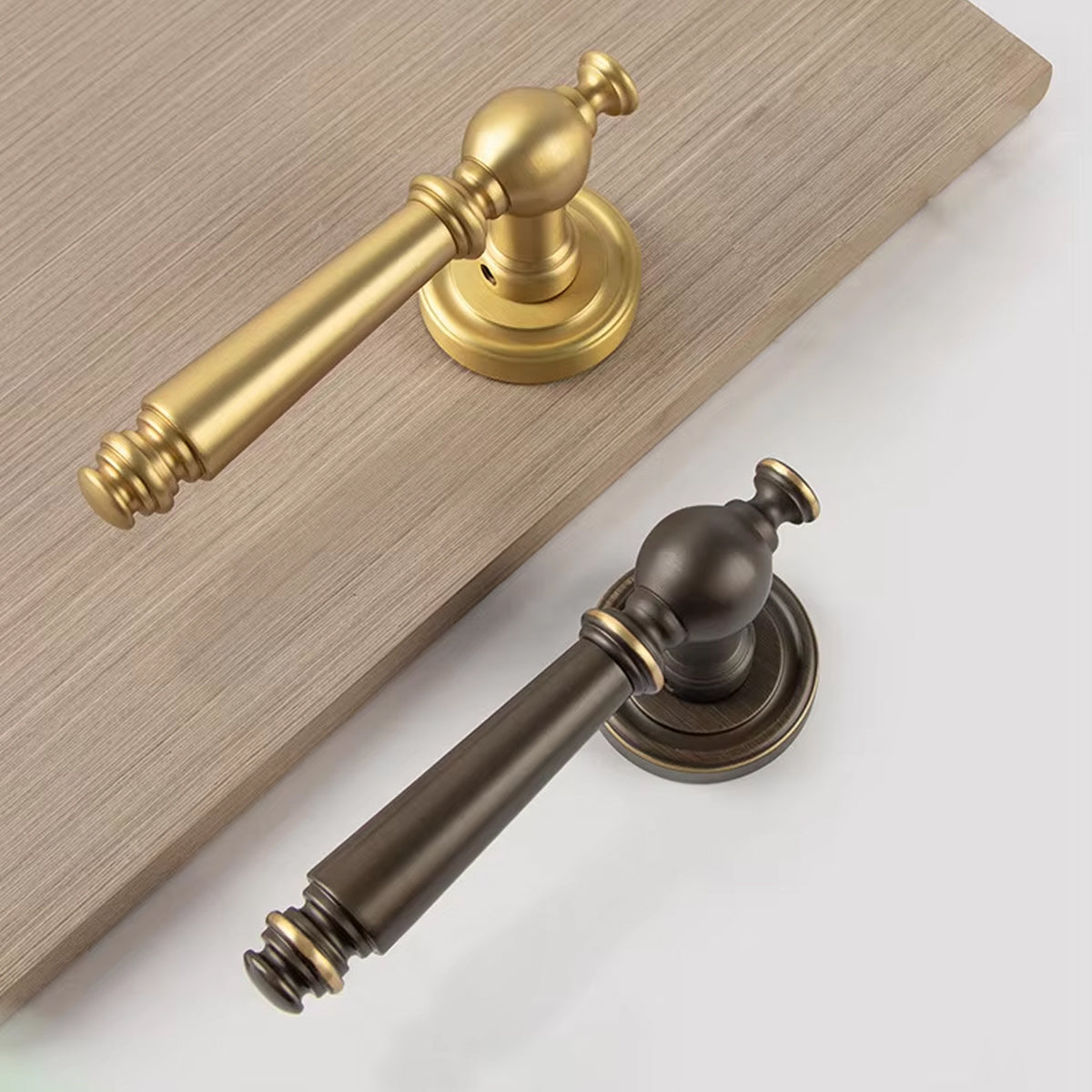 Brass Interior Door Handle American-Style Hand-Polished