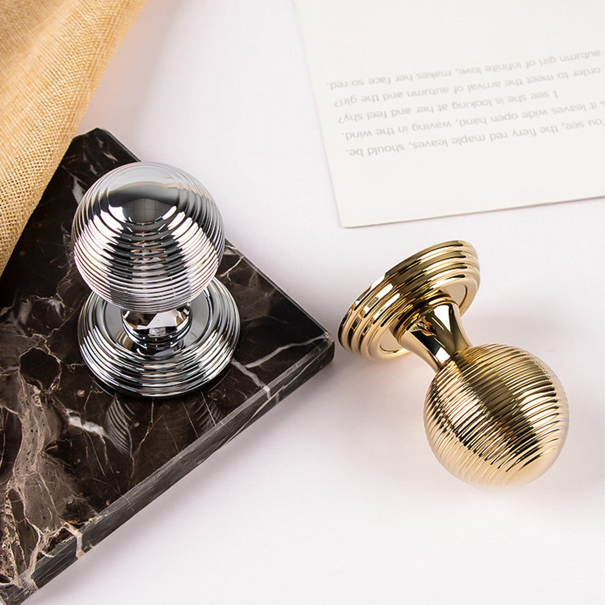 Round Brass Door Knob Lock Set for Bedroom Privacy