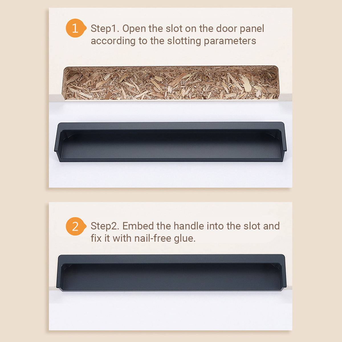 Recessed Cabinet Handle with Hidden Slot Pull