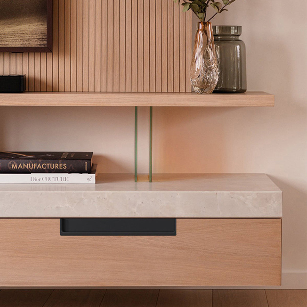 Recessed Cabinet Handle with Hidden Slot Pull