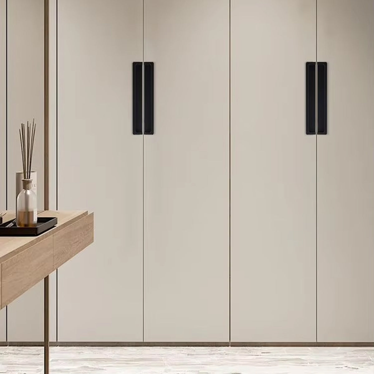 Recessed Cabinet Handle with Hidden Slot Pull