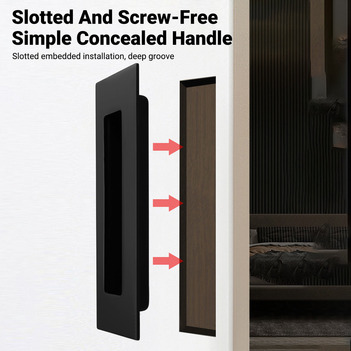 Stainless Steel Concealed Cabinet Pull with Groove
