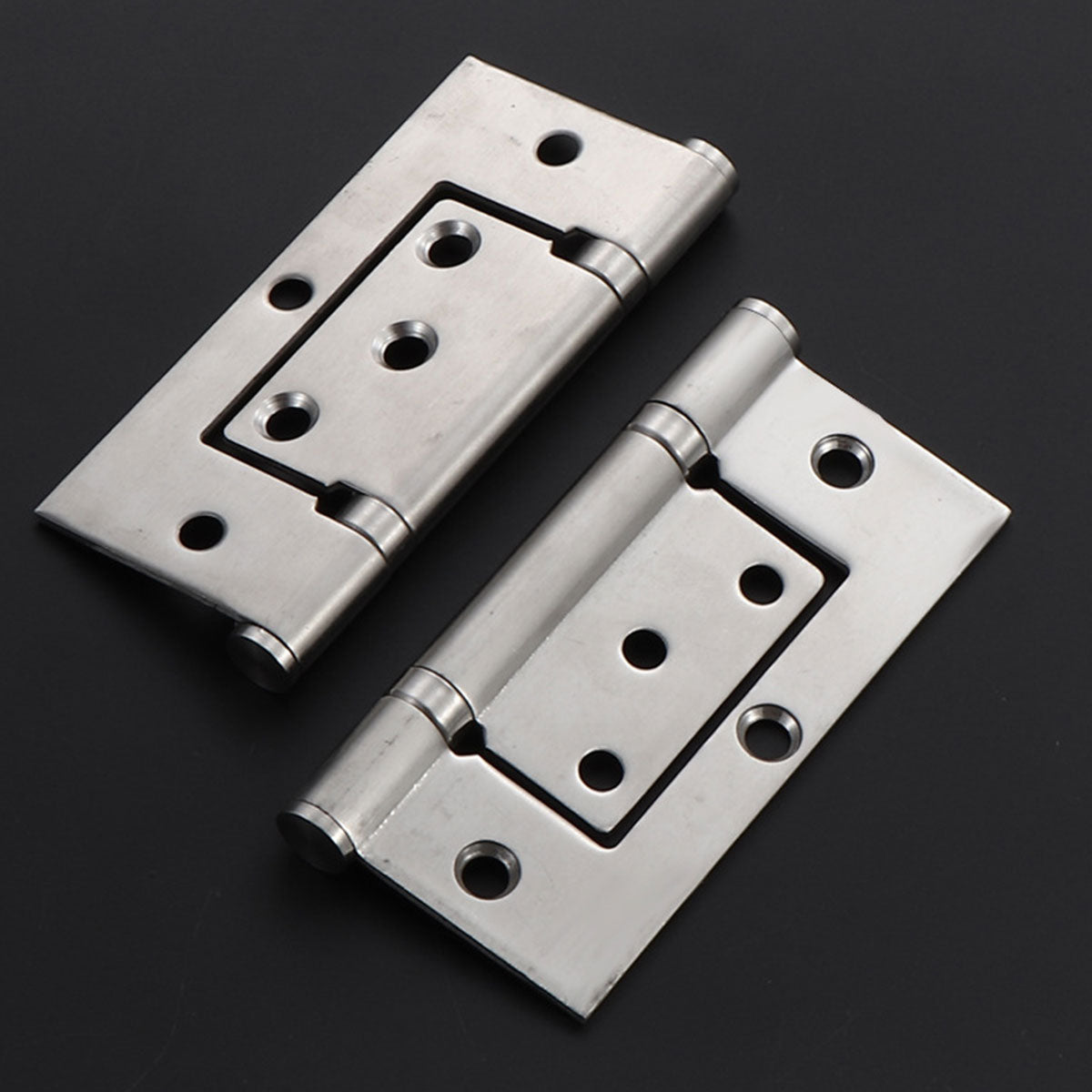 2 Pcs Stainless Steel Square Hinges Parent-Child Hinges for Folding Door