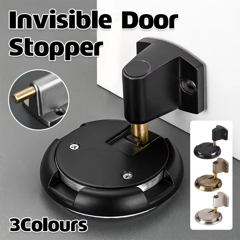 Floor-Mount Door Stop with Adjustable Push-Lock