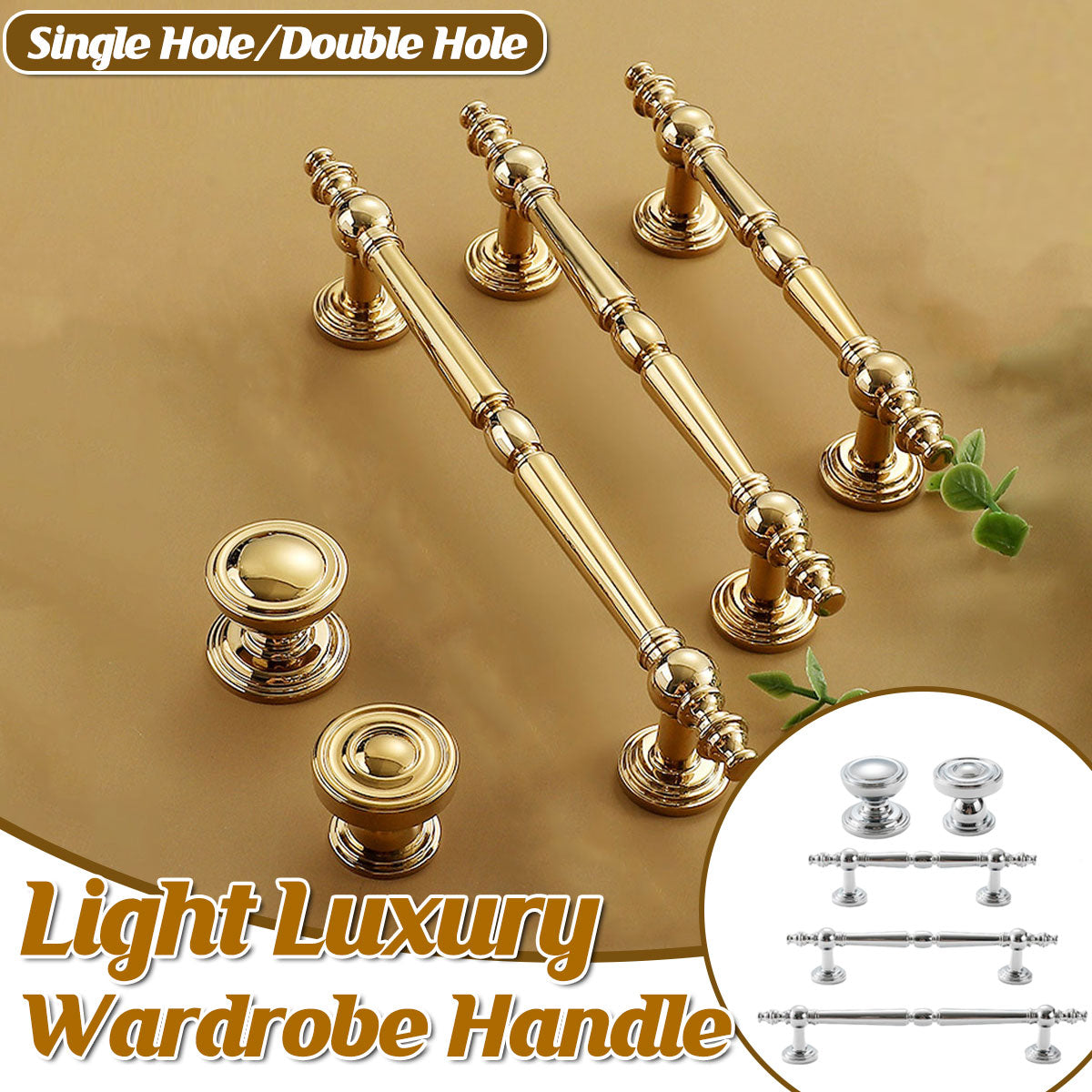 All-Copper Wardrobe Handle with 96/128mm Spacing