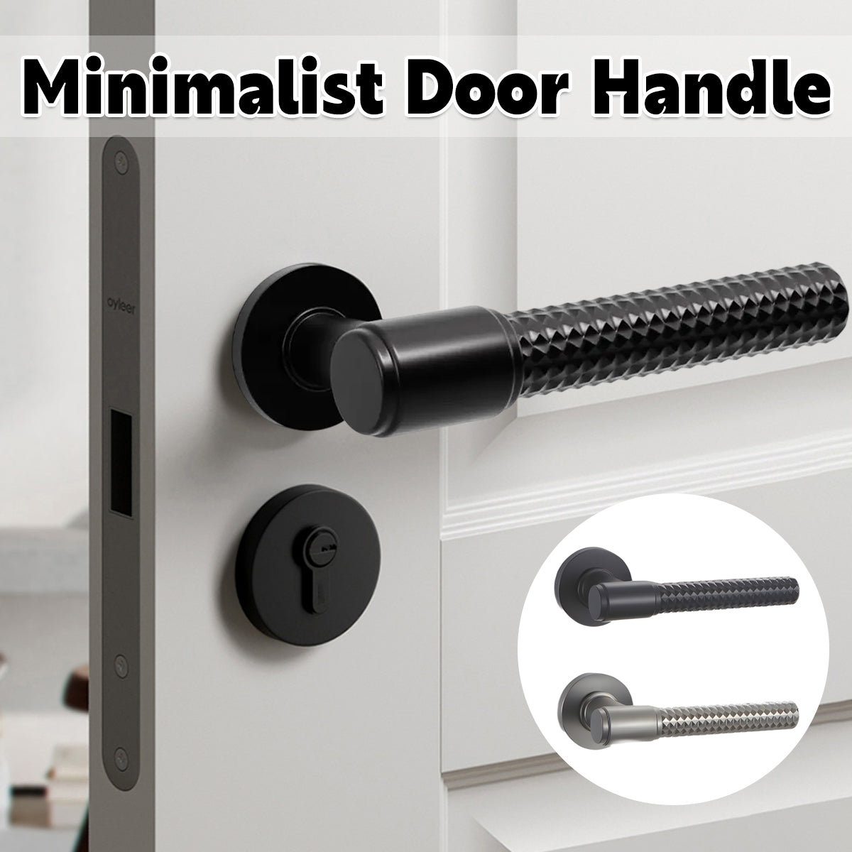 Knurled Interior Door Handle Set Zinc Alloy