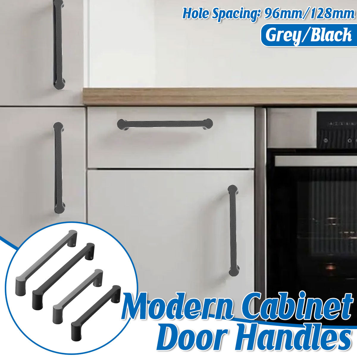 Modern Cabinet Handle Long Pull 96mm and 128mm