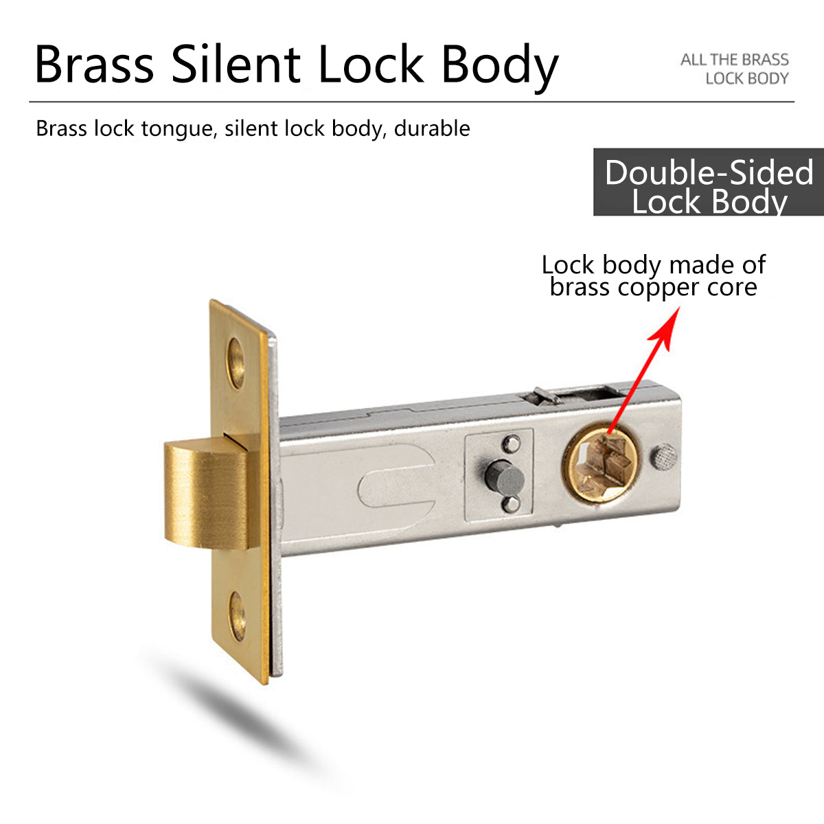 Pumpkin Brass Interior Door Lock with Silent Ring Design