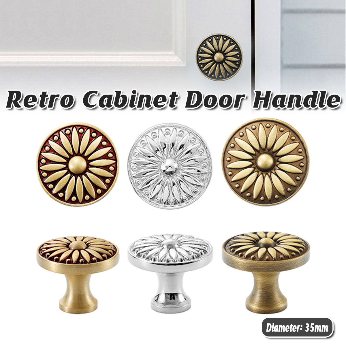 Round Pattern Cabinet Knob Single-Hole with Electroplated Finish
