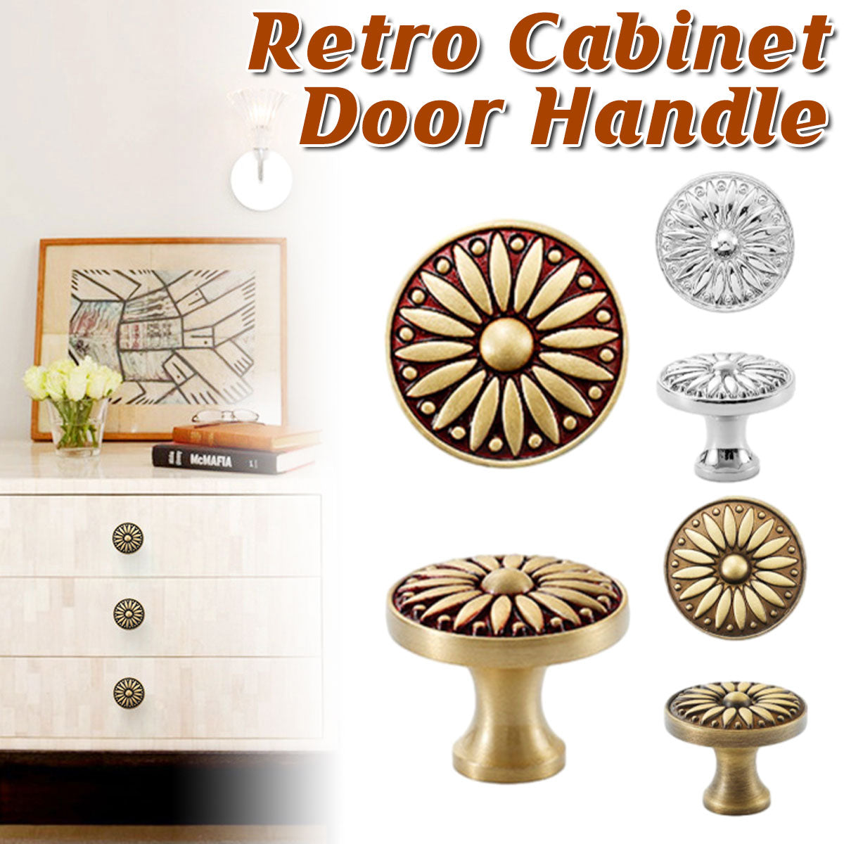 Round Pattern Cabinet Knob Single-Hole with Electroplated Finish