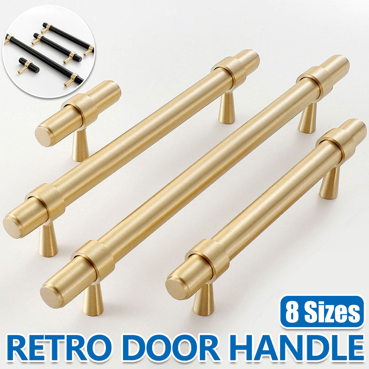 Pure Copper Cabinet Handles with Brushed Finish