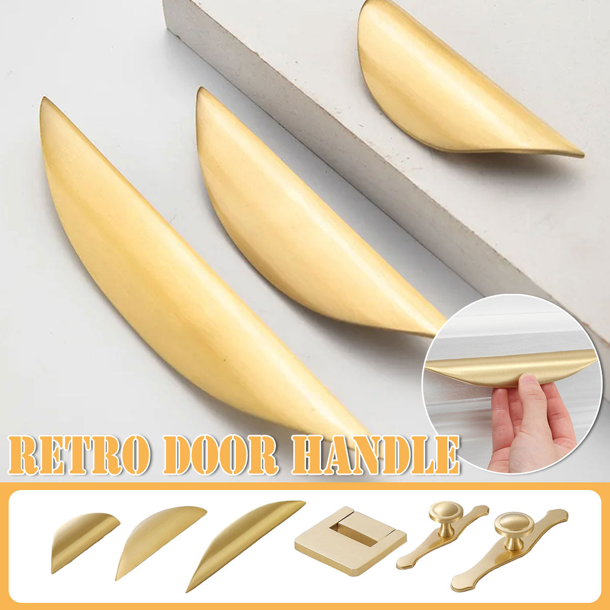 Multi-Size Pure Copper Cabinet Door Handle Electroplated