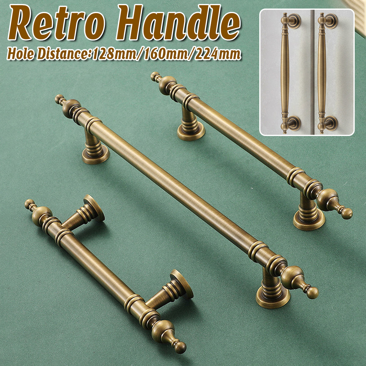 Bronze Cabinet Door Handle Retro American Style Drawer Pull for Wardrobe Cabinet