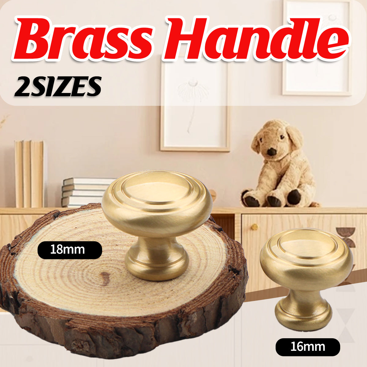 Solid Brass Cabinet Knob with Single-Hole Mount