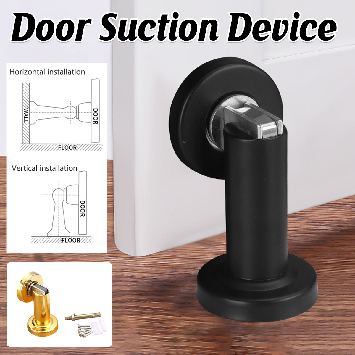 Magnetic Door Stop Wall or Floor Mount with Buffer