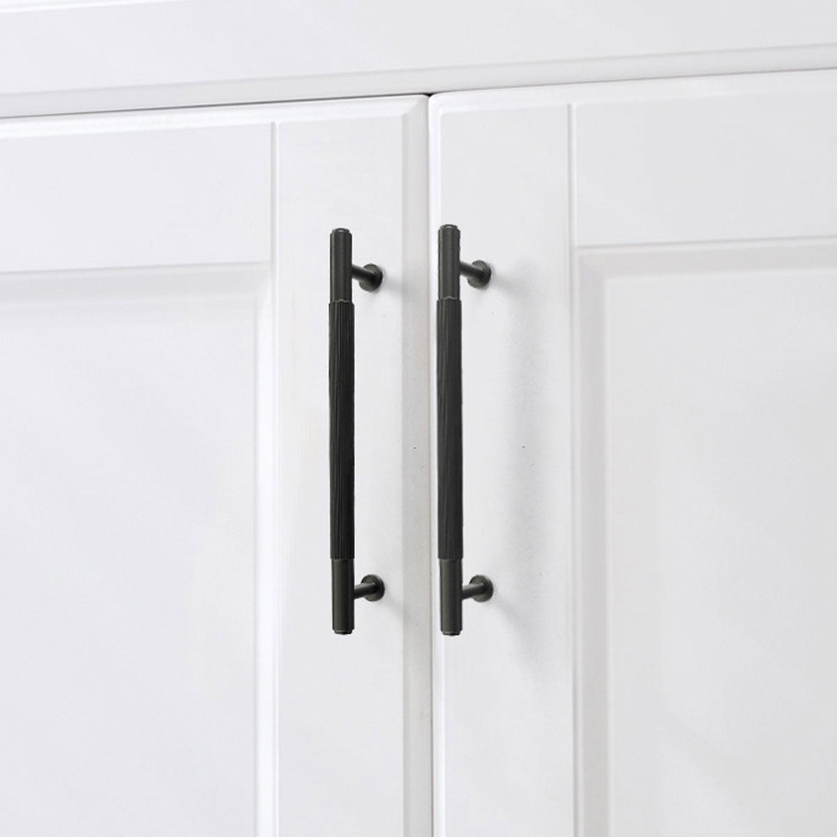 Modern Striped Metal Cabinet Handle in Gold or Black