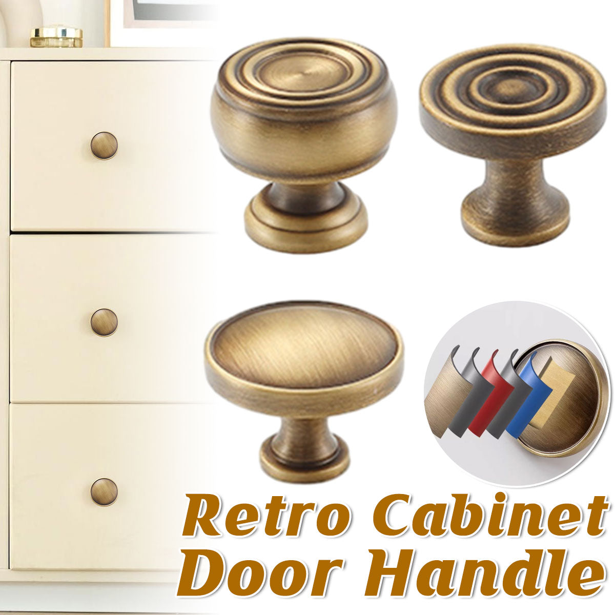 Retro Copper Alloy Cabinet Handle with Antique Brushed Finish