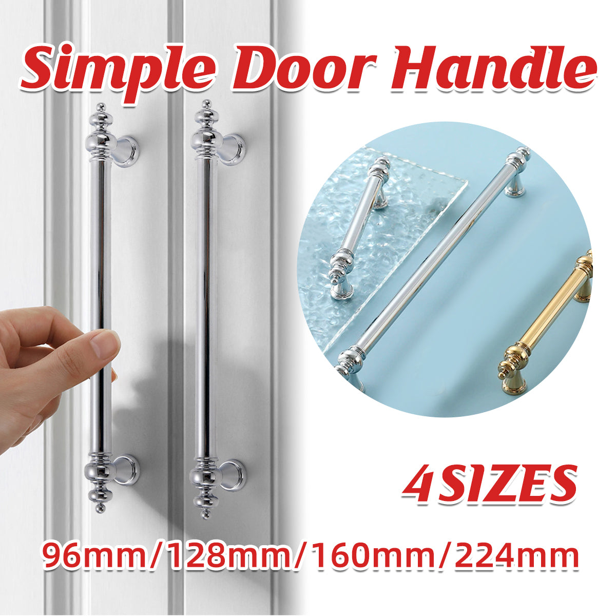 French Brass Cabinet Handle with Plated Finish