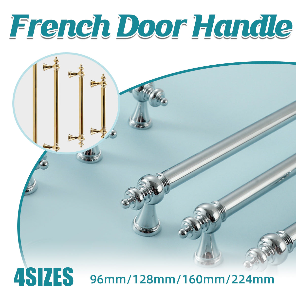 French Brass Cabinet Handle with Plated Finish