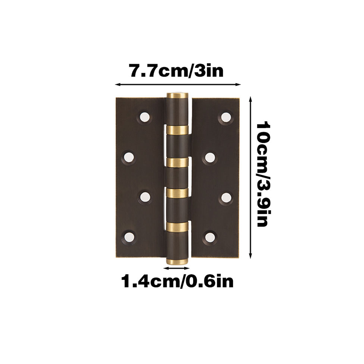 Antique Bronze Copper Fixed Pin Door Hinge with Screws