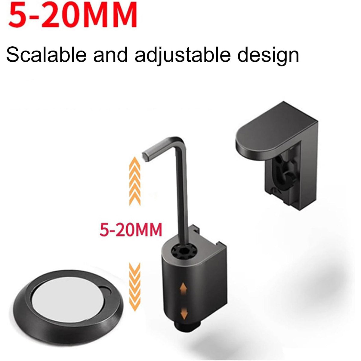 Black Zinc Alloy Magnetic Stoppers Floor Mount Adjustable Height