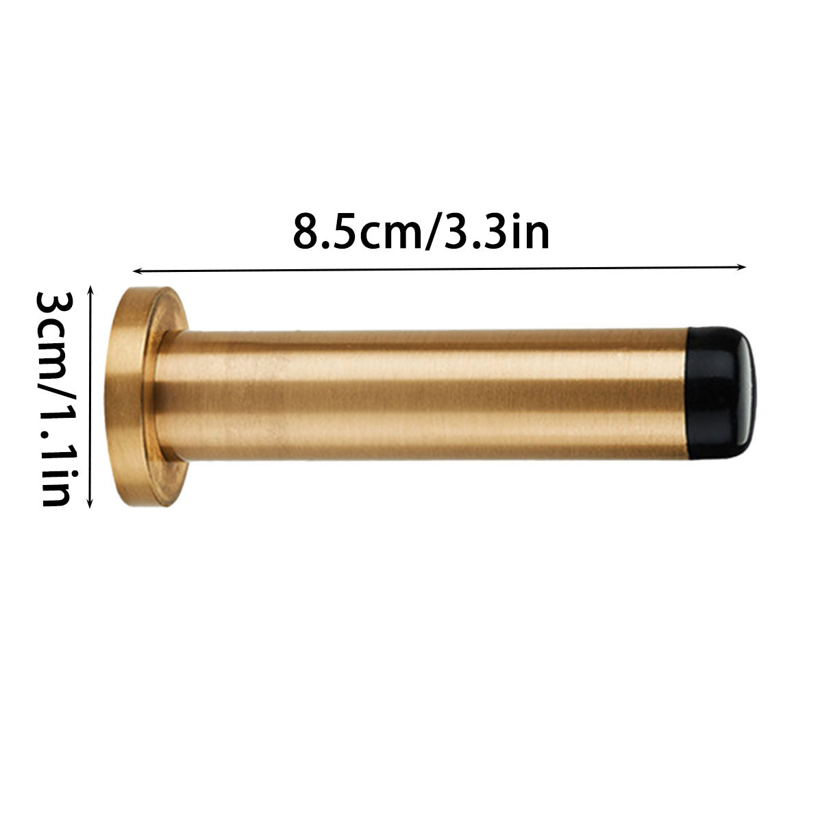 Brass Bathroom Door Stopper Wall-Mount with Rubber Tip
