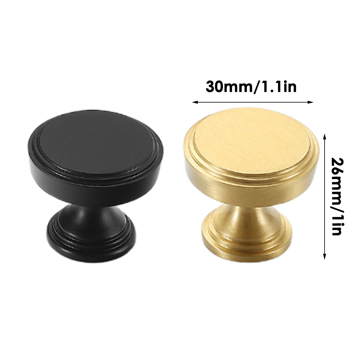 Matte Black Brass Cupboard & Cabinet Door Knobs