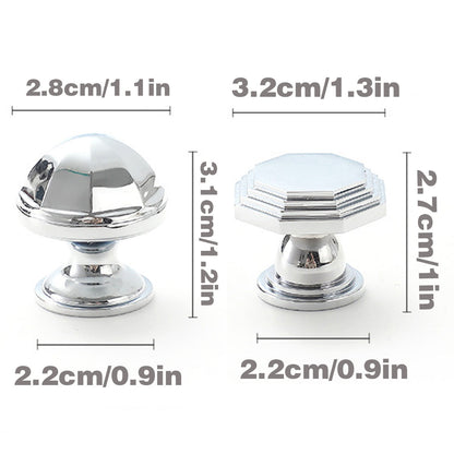 2 Styles Bright Silver Copper Cabinet Knob with Single Hole
