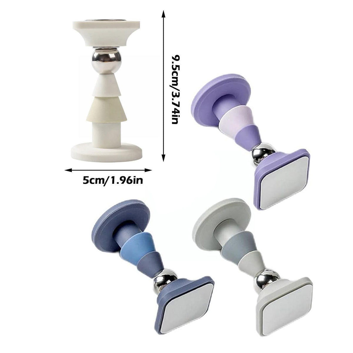 Purple Adhesive Mount Silicone Magnetic Door Stopper