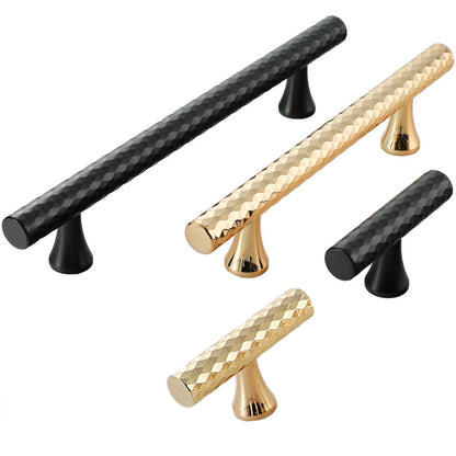 Knurled Metal Cabinet Handle in Black or Gold