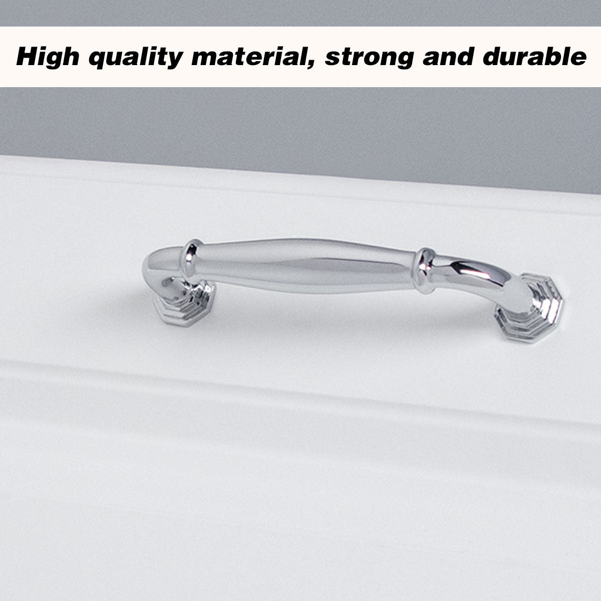 Bright Silver Brass Cupboard & Cabinet Door Pull Handle 96-192mm