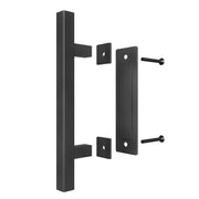 Matte Black Carbon Steel Barn Door Pull Set 300mm & 220mm
