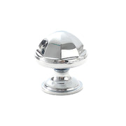 Bright Silver Brass Dome Cupboard & Cabinet Knob 28mm